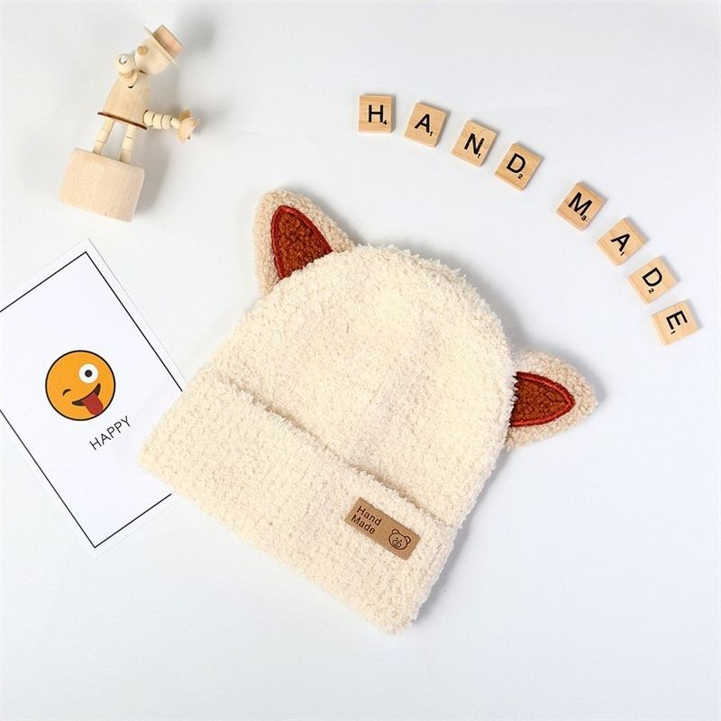 Cappello invernale in lana nuova, motivo natalizio con alce, modello a tre palline di pelo, protezione antivento e calda per le orecchie, versatile cappello lavorato a maglia per bambini_voghion.com