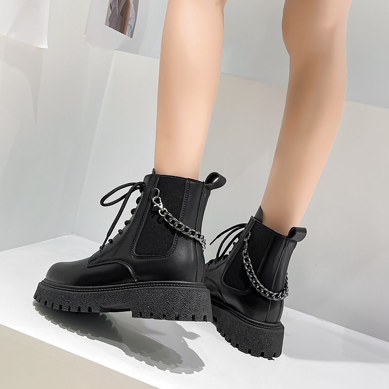 Fustă Martin înaltă pentru femei, toamnă și iarnă, stil britanic nou, casual, versatilă, care arată picioarele, cizme subțiri pentru_voghion.com