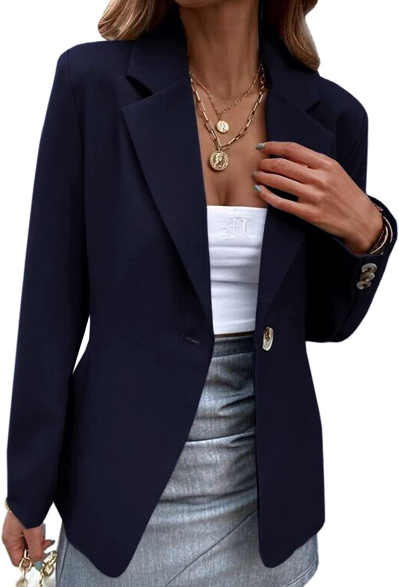 Women's Clothing Casual Long-sleeved Solid Color One-button Small Blazer Suit For Women_voghion.com