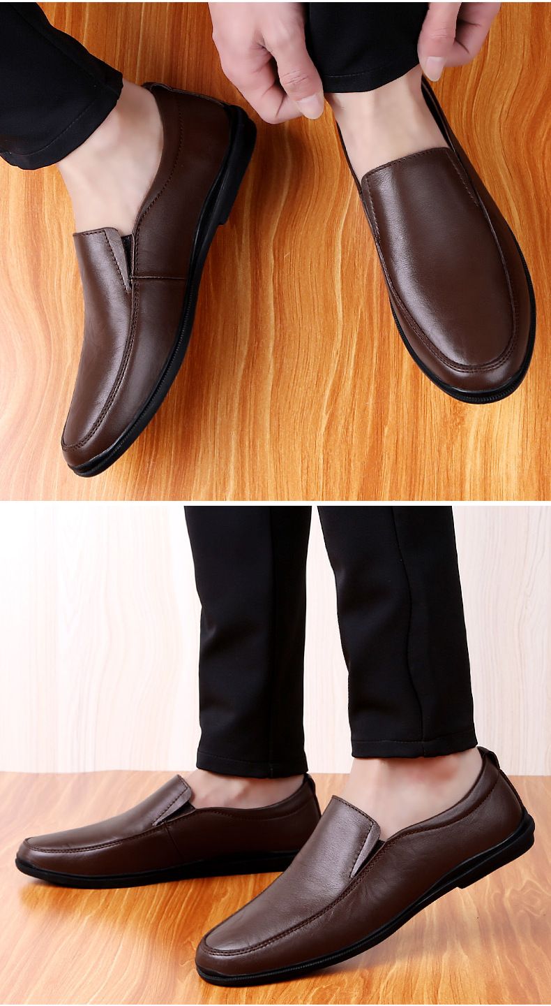 Soft-soled Feet Doudou Shoes Casual Leather Shoes Lazy Shoes Driving Shoes Men's Shoes_voghion.com
