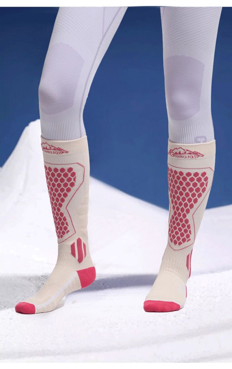 Skarpety kompresyjne damskie, zimowe, ciepłe, uciskowe, do jazdy na rowerze, wspinaczki, biegania i pieszych wędrówek, długie rurki_voghion.com