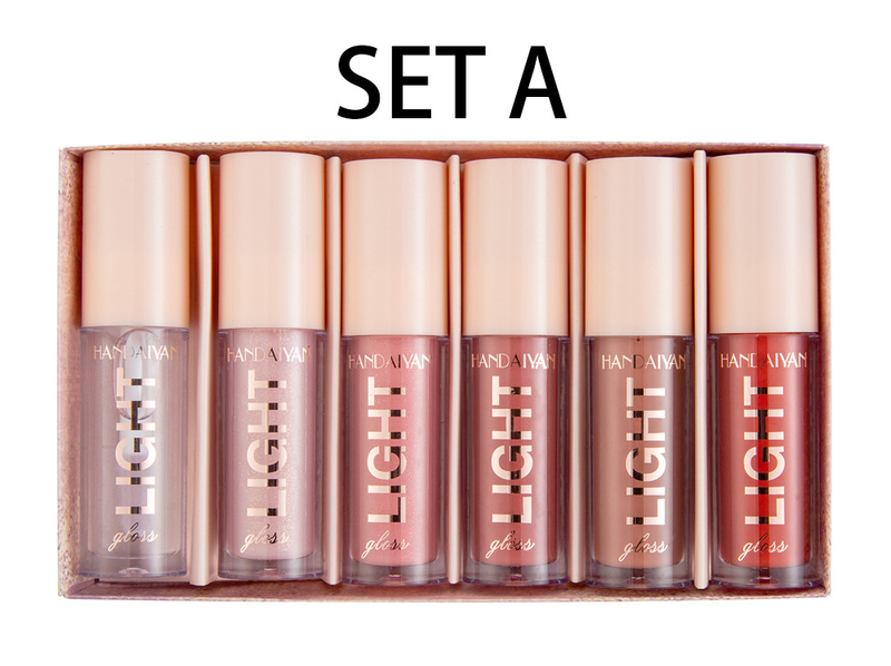 Explosive HANDAIYAN Mirror Water Gloss Liquid Lacquered Glass 6 Pack Lipstick Set Gift Box_voghion.com