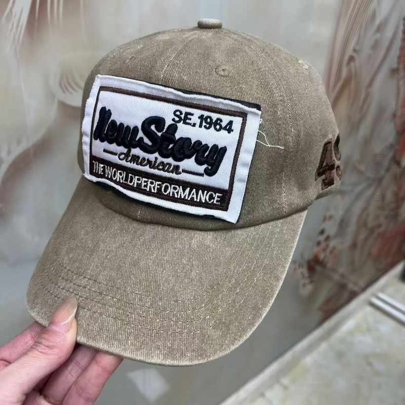 Cappellini da baseball da uomo, cappellini da baseball hip-hop, all'ingrosso, nuovi, stile casual, versatili, in denim, con lettere ricamate e pois._voghion.com