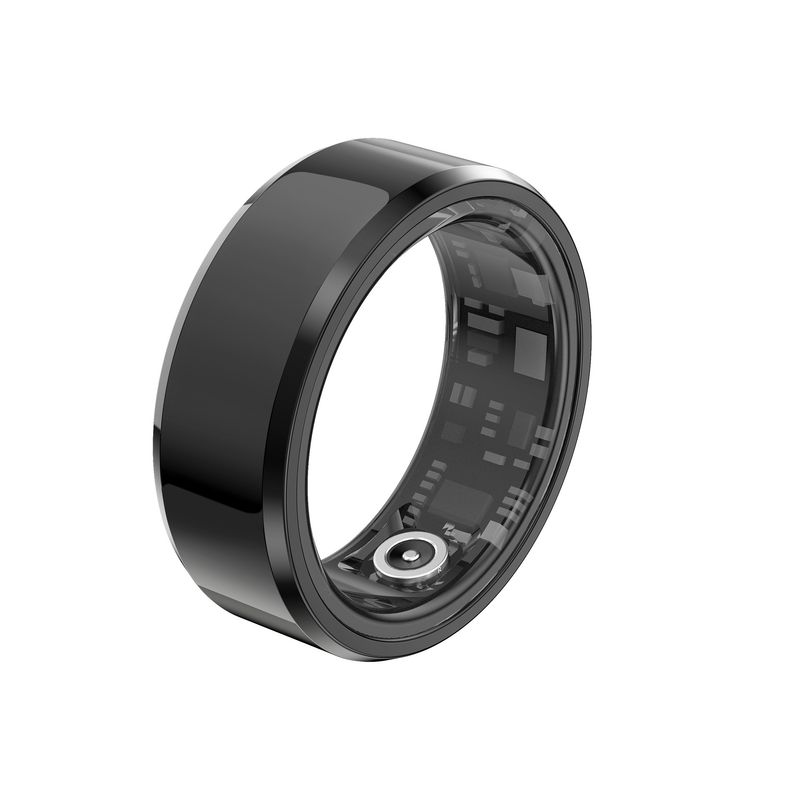 SR02 Keramische Bloedzuurstof Hartslag Gezondheid Zwarte Technologie Waterdichte Bluetooth Ring Slimme Draagbare_voghion.com