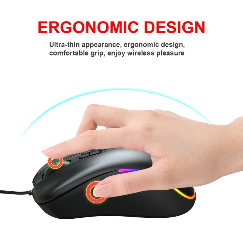 Gioco di programmazione macro J300RGB con 7 tasti per spegnere le luci per vari giochi Mouse cablato_voghion.com