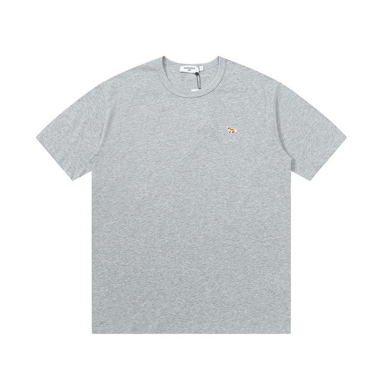 Maglietta casual da uomo con ricamo a forma di volpe, semplice e leggera, a maniche corte, in tinta unita, stile Niche, MAISON KITSUNE_voghion.com