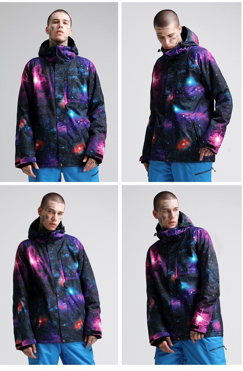 001 001 Gsousnow Men's Korean Thickened Warm Snow Suit Windproof Waterproof Double Single Board Ski Jacket Men_voghion.com