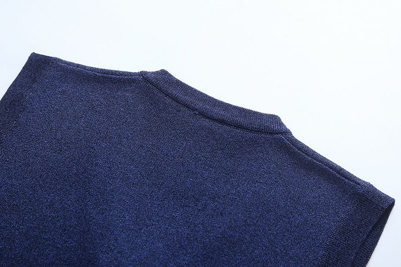 Herrenbekleidung Eine Generation von karierten Westen für Herren im Frühjahr und Herbst, lockerer V-Ausschnitt, Ärmel hinten, ärmellose Weste mittleren Alters, Jacquardpullover mit V-Ausschnitt_voghion.com
