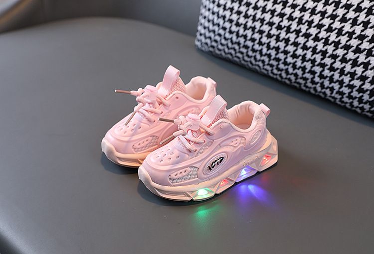 New fashion sports light shoes spring and autumn breathable casual shoes with light children light soft soled toddler shoes_voghion.com