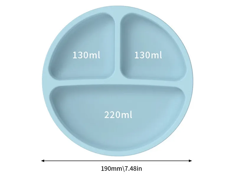 Gıda Sınıfı Silikon Çocuk Yemek Takımı Bebek Mama Kabı Vakumlu Tabak Pipetli Bardak Ahşap Kaşık Çatal Çocuk Sofra Takımı Yürümeye Başlayan Çocuk_voghion.com