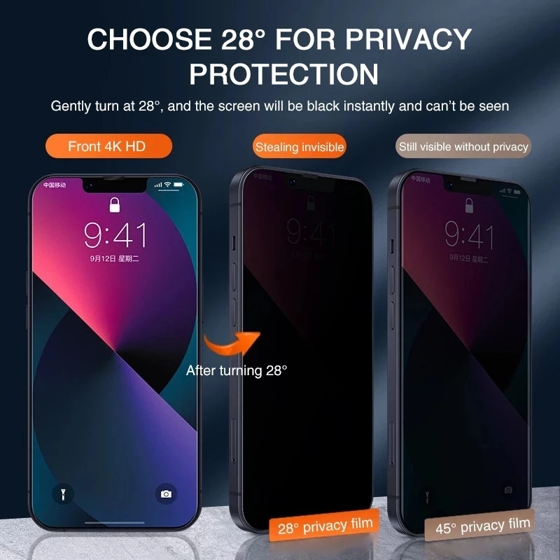 4 Stuks Privacy Screen Protector Voor Iphone 11 12 13 14 Pro Max Mini 6S 7 8 14 plus Anti Spy Gehard Glas Voor Ik_voghion.com
