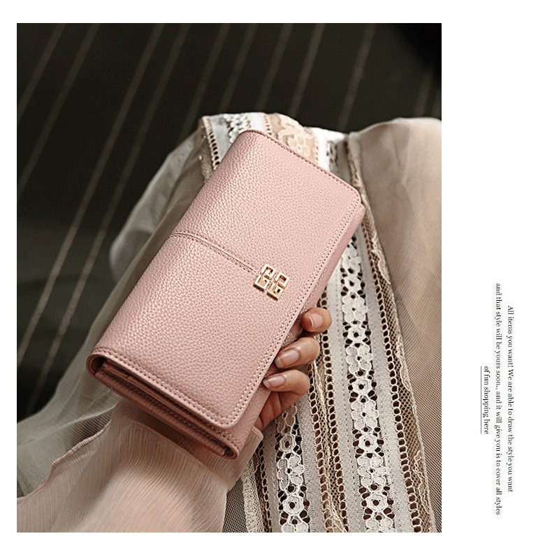 2023 m. nauja ilga moteriška piniginė europietiška ir amerikietiška paprastos mados sagtis moteriška didelės talpos sankabos rankinė piniginė didmeninė prekyba_voghion.com