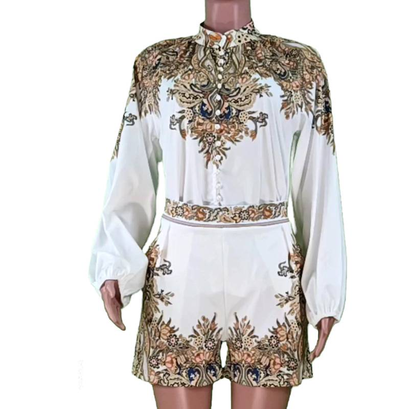 Ženski elegantni komplet od dva dijela s retro printom za jesen i zimu 2024._voghion.com