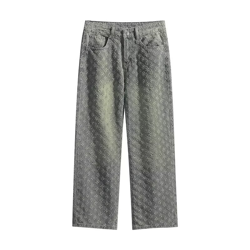 Roupas masculinas Nova jaqueta versátil masculina primavera e outono jacquard tendência casual lapela camisa calças de perna larga_voghion.com