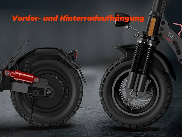isinwheel T4 Elektroroller mit ABE-Zertifizierung, 1000 W 48 V 12,5 Ah Akku, 10 Zoll Offroad-Scooter für Erwachsene mit App-Steuerung_voghion.com