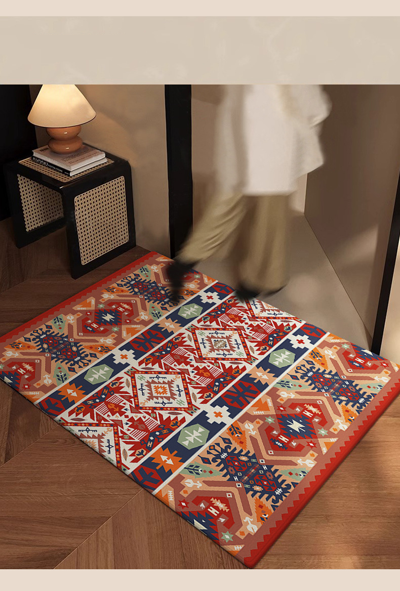 Heimtextilien National Style Eingangstürmatte Veranda Teppich Staubentfernung Anti-Rutsch-Türteppich Fußmatte Fußmatte American Retro_voghion.com