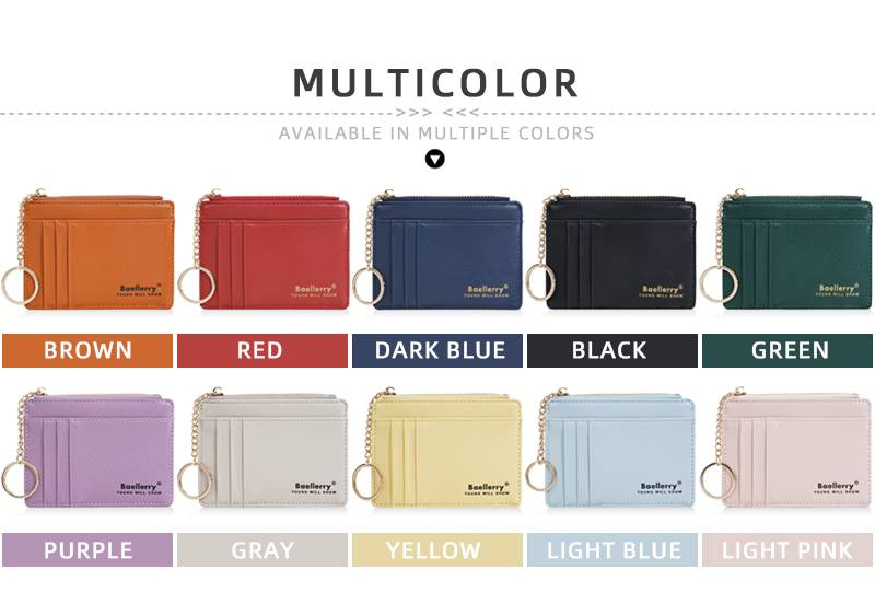 Cartera pequeña retro con cremallera para estudiantes, tarjetero ultrafino, tarjetero ultrafino_voghion.com