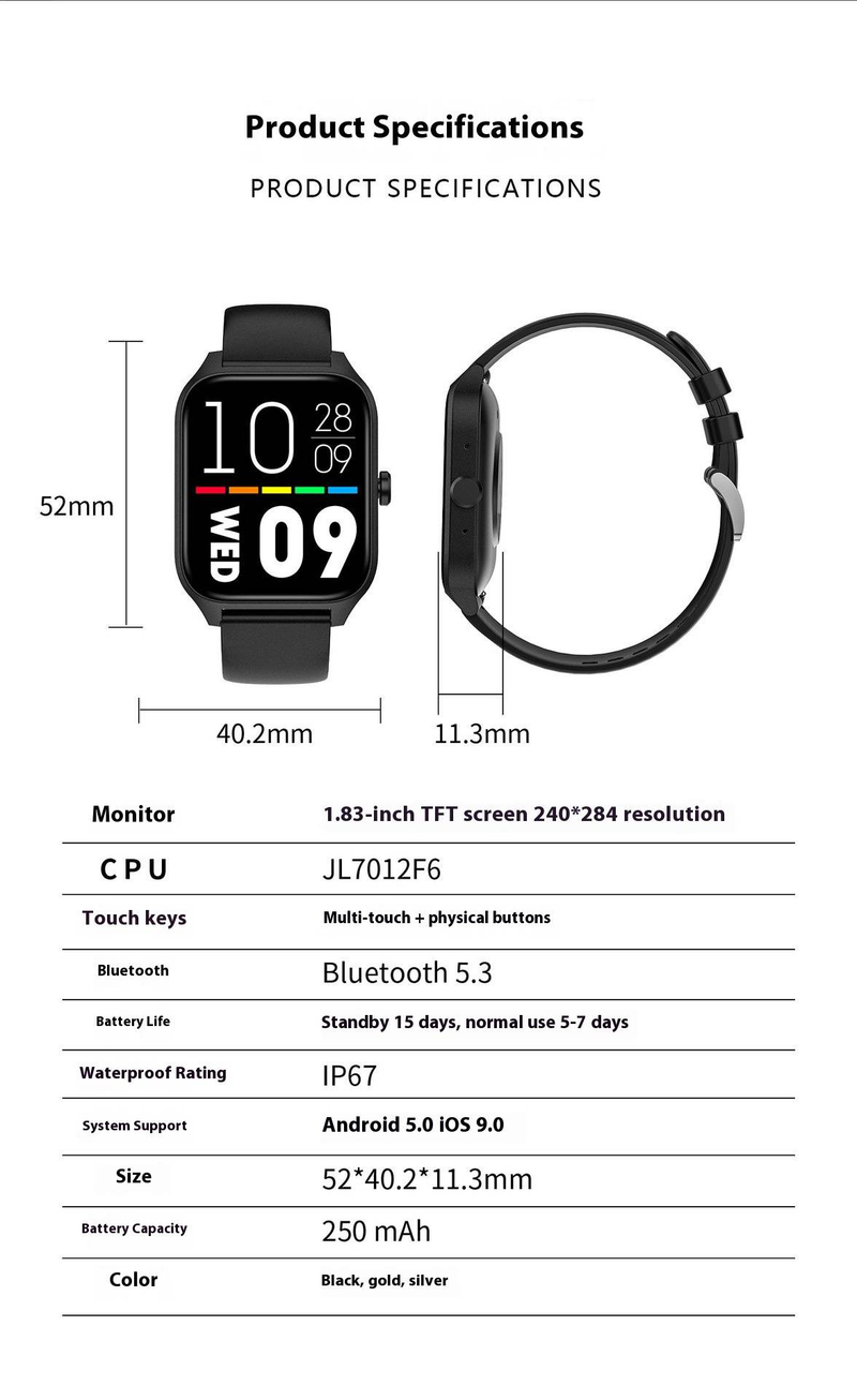 2024 New Smart Watch With Heart Rate Monitor, Fitness Tracker, Bluetooth Call, Sleep Tracking, Waterproof & Long Battery Life - Compatible With IOS_voghion.com