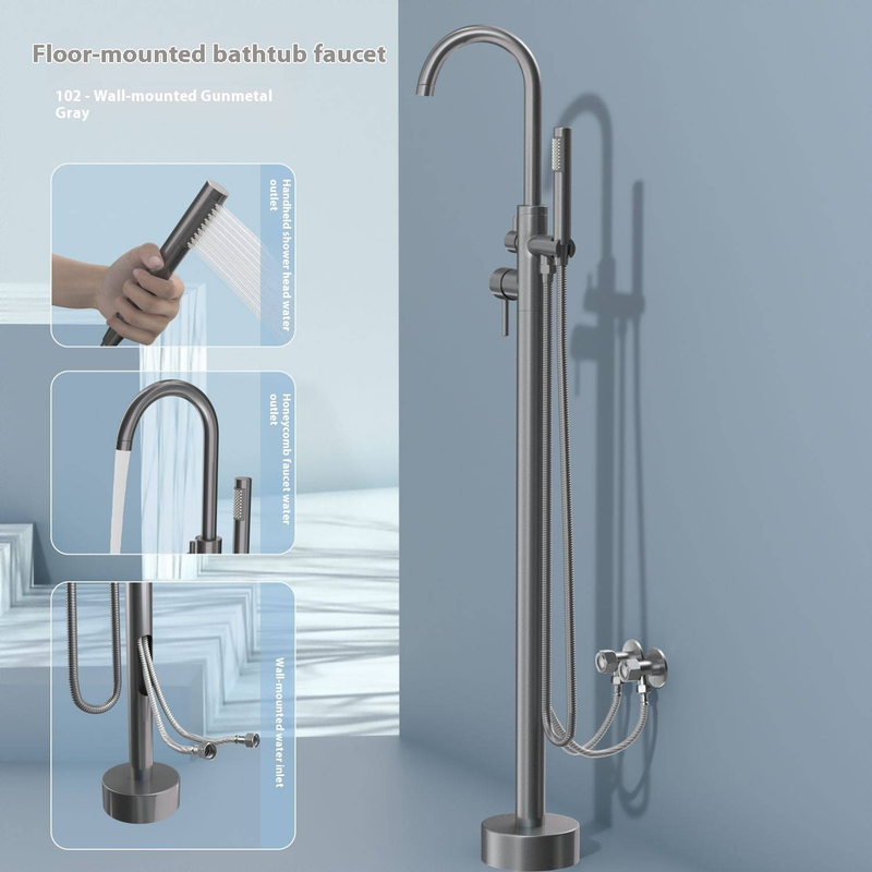 Duvara Monte Duş, Çift Fonksiyonlu, Krom Kaplamalı Premium Bakır Bağımsız Küvet Bataryası Seti – Modern Banyo Yenilemesi"_voghion.com