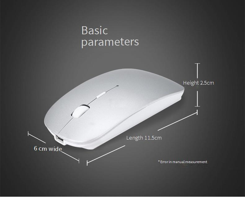 Mouse wireless con porte di ricarica Type-C e USB-A, 2.4G + Bluetooth 5.0, design ergonomico per laptop/PC (nero/argento/bianco/oro rosa/oro/grigio)_voghion.com