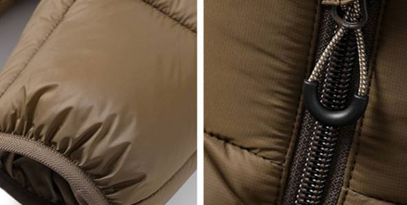 Puffer Jacket For Men & Women – Lightweight Winter Coat With Quilted Padding, Stand Collar (Khaki/Black/Smoke Grey)"_voghion.com