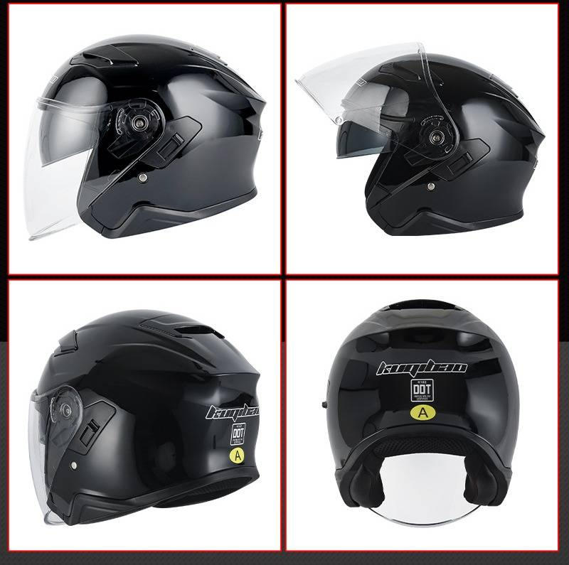 "KQIBOO Motorcycle Helmet With Dual Visor & Bluetooth K25 - ABS Shell, 3C Certified, Universal Fit For Men & Women_voghion.com