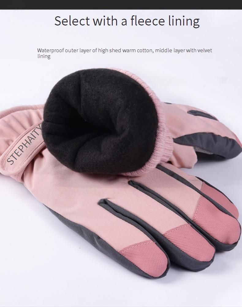 Luvas de esqui de inverno femininas - compatíveis com tela sensível ao toque, resistentes à água, com forro térmico e antiderrapante para snowboard, ciclismo e atividades ao ar livre_voghion.com
