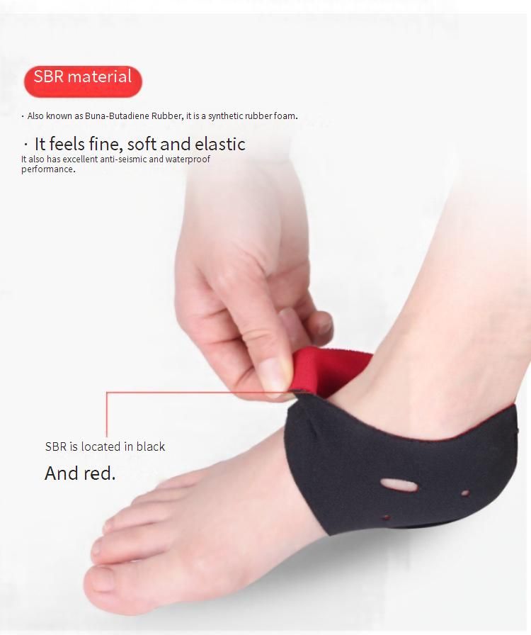 Breathable Heel Socks For Indoor & Outdoor Use - Anti-Slip Comfort Foot Protectors With Soft Cushioning (Black With Red Lining, One Size Fits All)_voghion.com