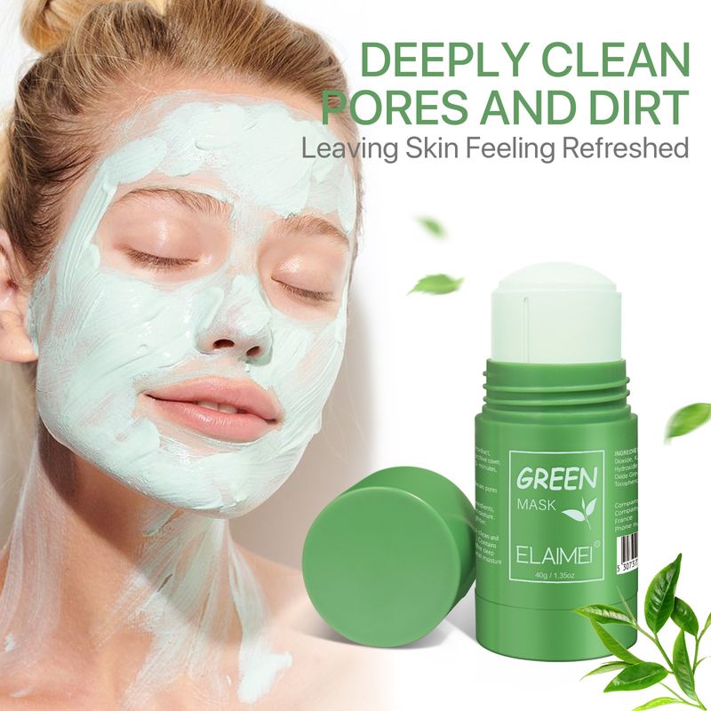 Solid Cleansing Elame Blackhead Removing Balance Grease gezichtsmasker Modder Smeer Groen Masker Stick 2024_voghion.com