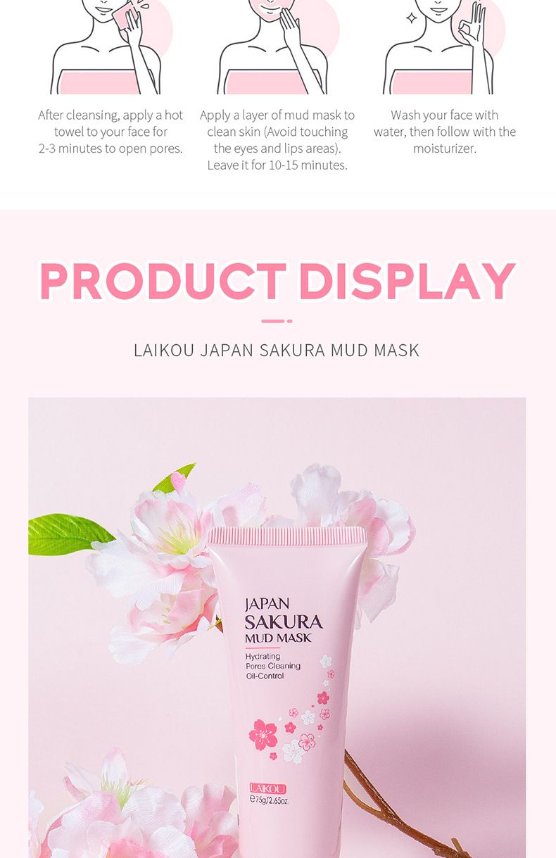 Makeup Tool Kits Sakura Mud Mask 75g Hydrating Moisturizing Cleansing Pore Mud Mask Skin Care Products_voghion.com