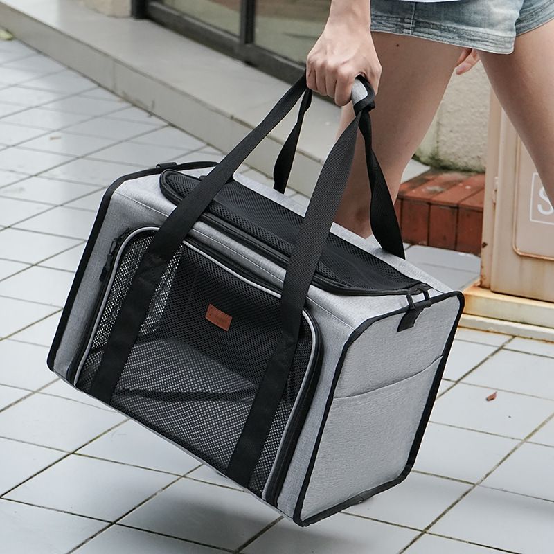 Tragbare, faltbare Hand-Katzentasche mit großer Kapazität, atmungsaktive Transportbox für Katzen und Hunde_voghion.com