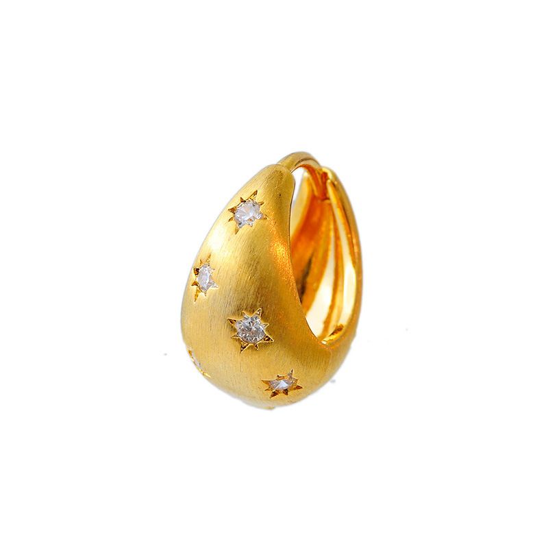 Orecchini da donna in smalto, stile minimalista, orecchini a cerchio piccoli con zirconi a forma di stella micro-intarsiata e gocce d'acqua lucide di alta qualità per donna_voghion.com
