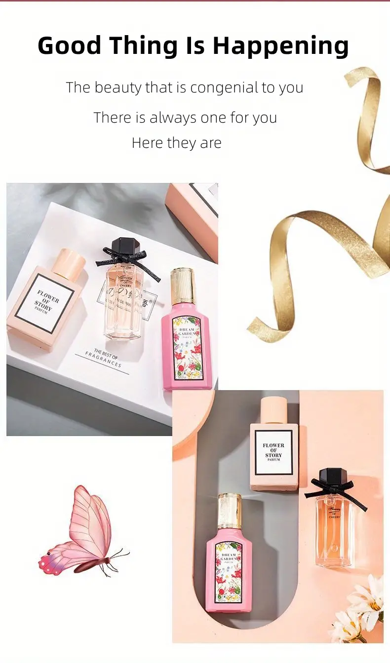 Perfume Gift Box With Three Perfume, Eau De Toilette, Suitable For Business And Office, For Dating And Birthday Gift, For Daily Use, 25ml_voghion.com