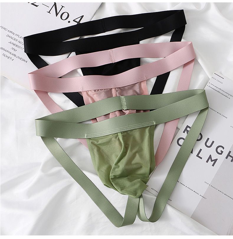 Net Will Be Meeste topeltpüksid Ice Silk Seksikad stringid Meeste suvised üliõhukesed läbipaistvad puusadega T-püksid Trendikas suur suurus_voghion.com