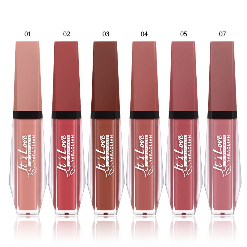 Special 6 color matte liquid lipstick gloss non stick cup waterproof lip glaze_voghion.com