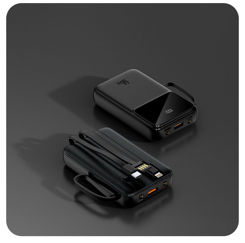 Powerbank van 20.000 mAh met supersnel opladen van 22,5 W, draagbare mini-externe batterij, ingebouwde kabel en led-zaklamp, optie voor aangepast logo_voghion.com