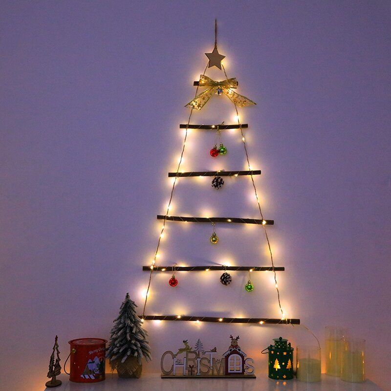 Luces decorativas navideñas LED 60/70 con control remoto: diseños de árbol, escalera, piña, Papá Noel y lazo._voghion.com