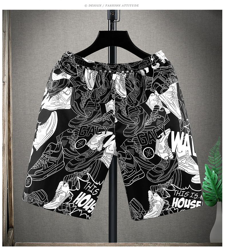 Nuovi pantaloncini sportivi da spiaggia estivi Capris Pantaloni a gamba dritta a 5 punti da uomo alla moda_voghion.com