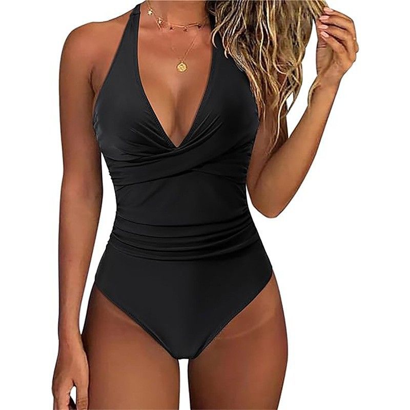 Maillot de bain une pièce pour femme avec sac croisé et lacets multicolores dos nu_voghion.com