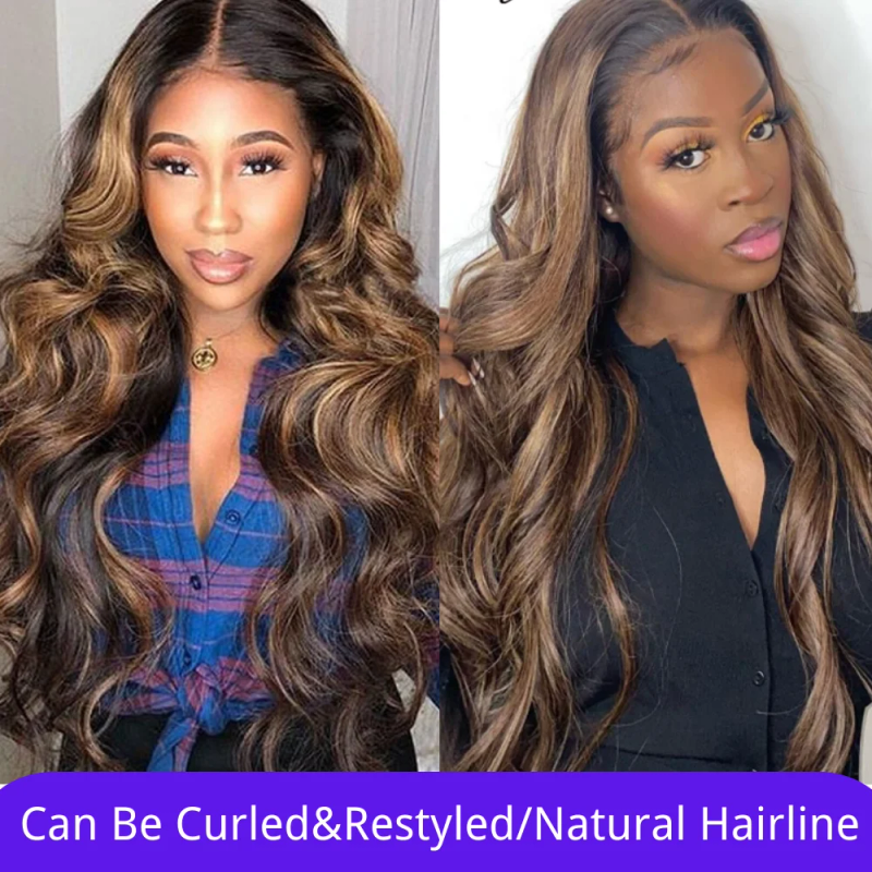 Ombre Bundles Bone Straight Closure Brown Human Hair_voghion.com