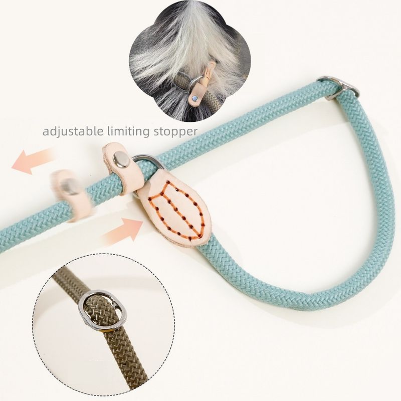 Correa de entrenamiento para perros de 1,5/1,8 m, cuerda trenzada ultrarresistente, collar ajustable, correas de entrenamiento para perros medianos y grandes de PawParty Store_voghion.com