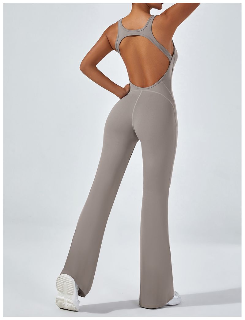 European And American Style Tight-Fitting Backless Yoga Hip-Lifting Sports Fitness Suit Wide-Leg Pants Tummy-Control_voghion.com