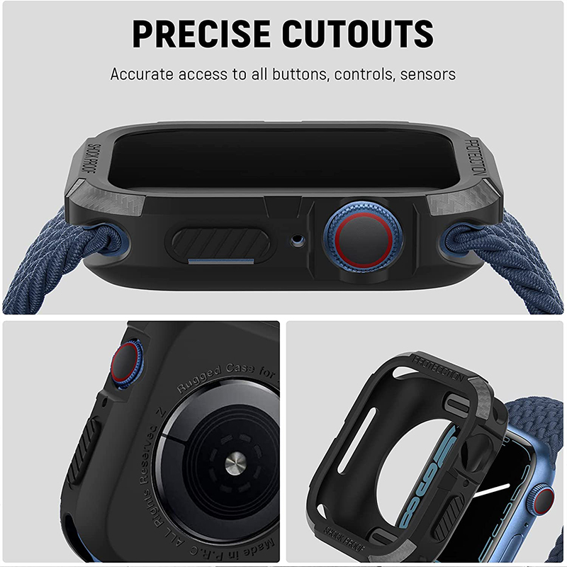 Coque en fibre de carbone pour Apple Watch Ultra 8/7/SE/6/5/4/3 TPU antichoc Protector iWatch 41mm 45mm 38 40 42 44mm 49mm Bumper Cover_voghion.com