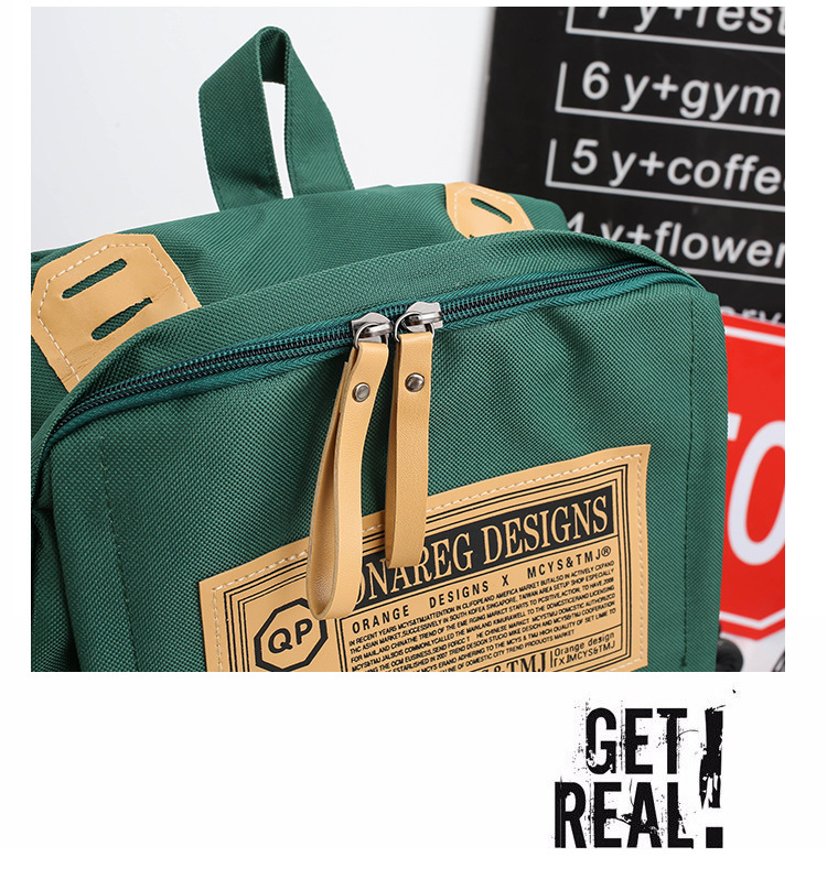 Canvas backpack large capacity travel computer men's backpack couple collegiate style female high school college student school bag_voghion.com