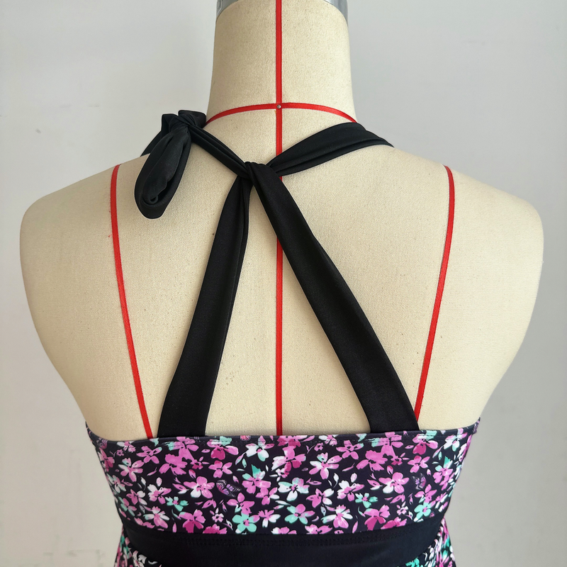 Jupe conservatrice européenne et américaine, style jupe fendue, pantalon à angle plat, maillot de bain décontracté pour sœur potelée_voghion.com