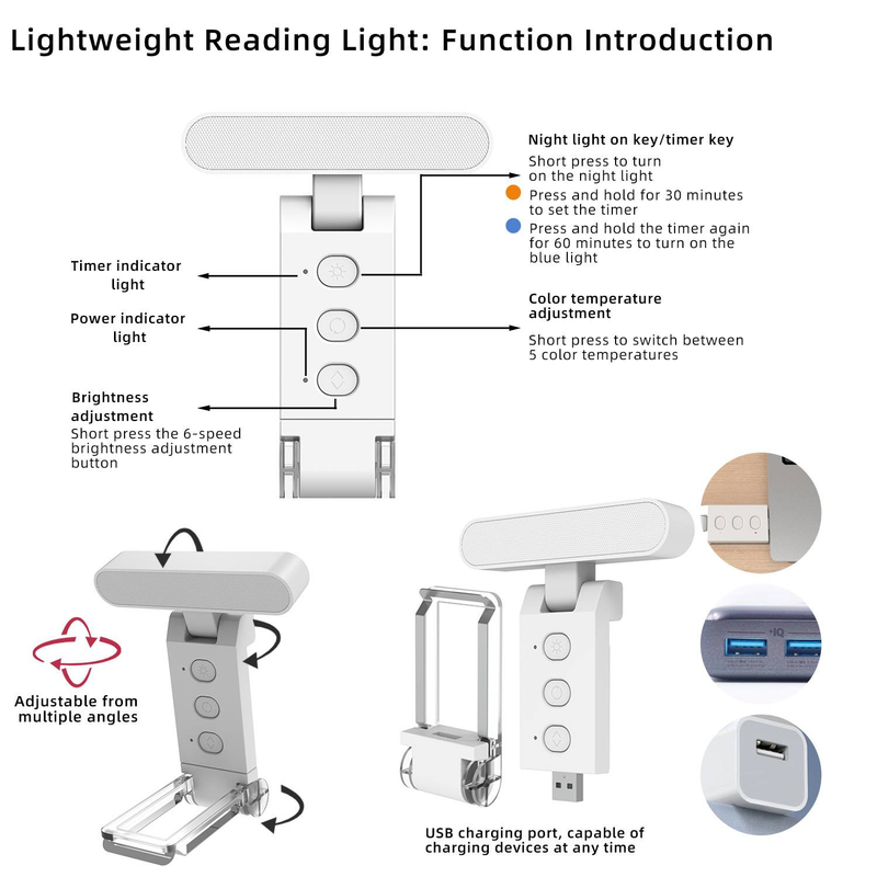 Home & Garden Creative Folding Mini Lighting Flashlight Bookmark Light Dual Purpose Portable Night Light Dual Purpose Reading Book Light_voghion.com