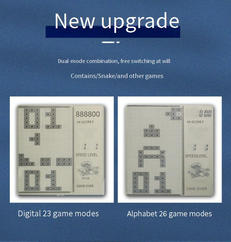 Videogameconsoles Klassieke Tetris-spelconsole Nostalgische handheld voor kinderen Retro handheld Educatief speelgoed voor kinderen Cadeau_voghion.com