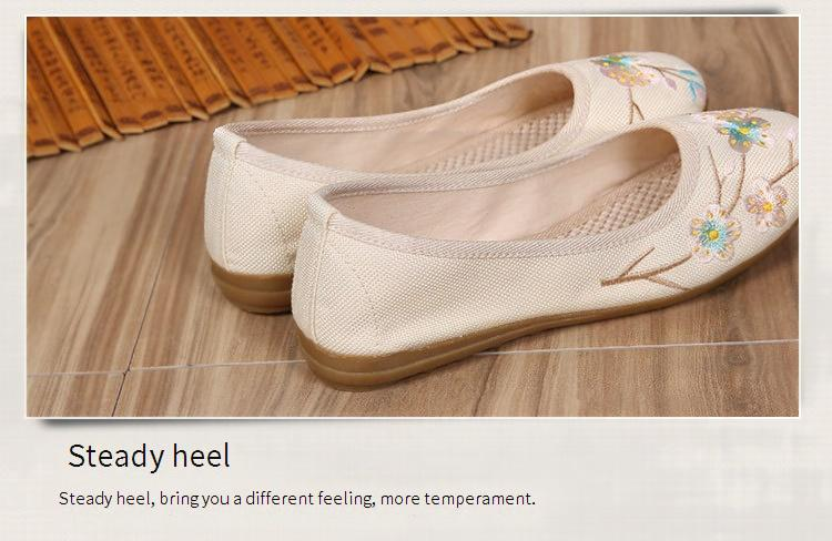 Damenschuhe Alte Peking-Stoffschuhe Kuhsehne Atmungsaktive Baumwolle und Leinen Flache bestickte Damenschuhe Rutschfeste Einzelschuhe Retro-Schuhe_voghion.com