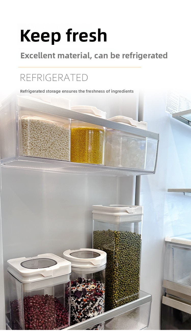 Airtight Food Storage Containers - Kitchen Pantry Organizers For Grains Snacks & Tea (Set Of 6 BPA-Free Plastic)_voghion.com