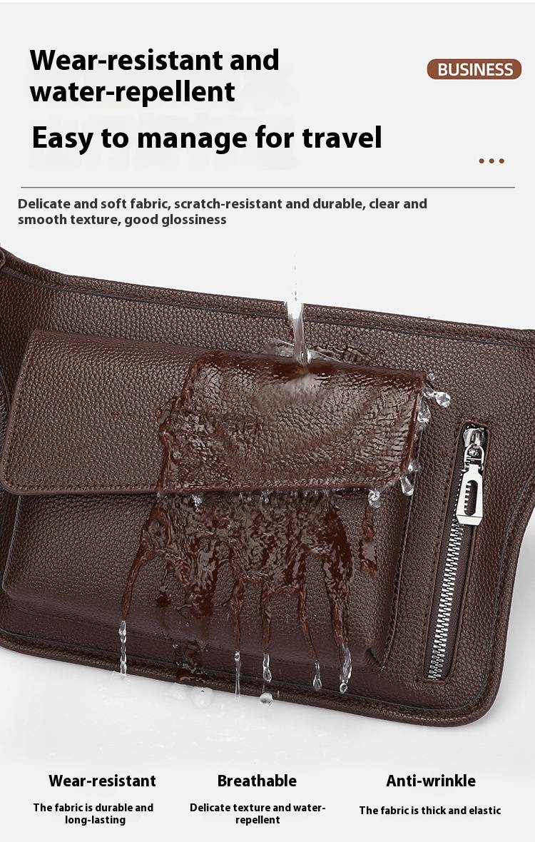 Borsa da uomo retrò, grande capacità, borsa a tracolla impermeabile, borsa sportiva portatile in PU di alta qualità_voghion.com